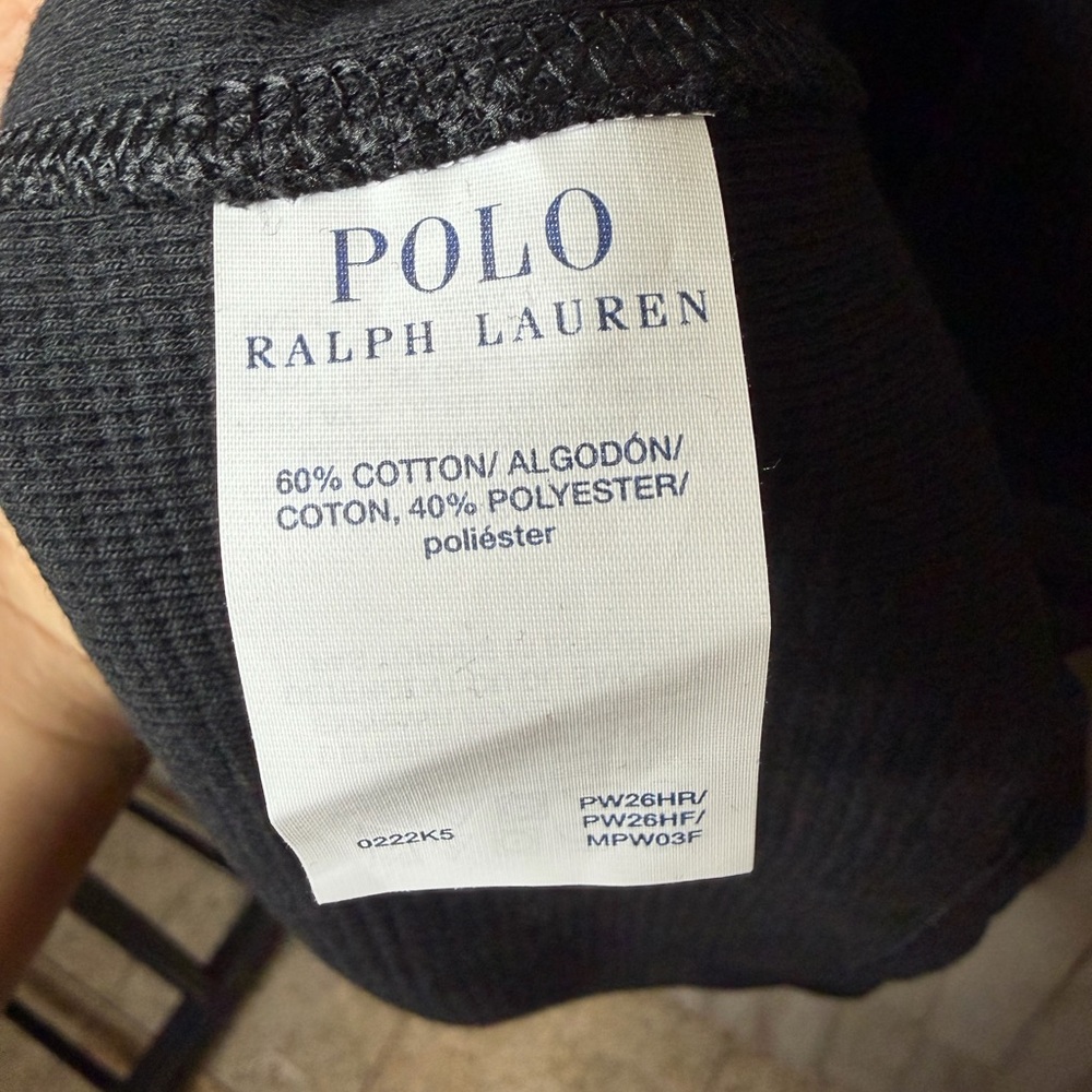 Polo by Ralph Lauren Black Long-Sleeve Thermal with Bear Patch - Picture 6 of 6